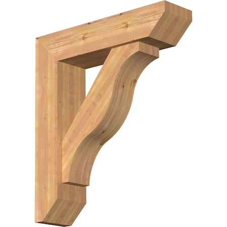Ekena Millwork Funston Slat Smooth Bracket w/ Offset Brace, Western Red Cedar, 7 1/2"W x 30"D x 34"H BKT0806X30X34FST06SWR